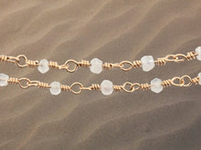 Load image into Gallery viewer, Rosary Chain Anklet Gold Fill with Moonstone Gemstones